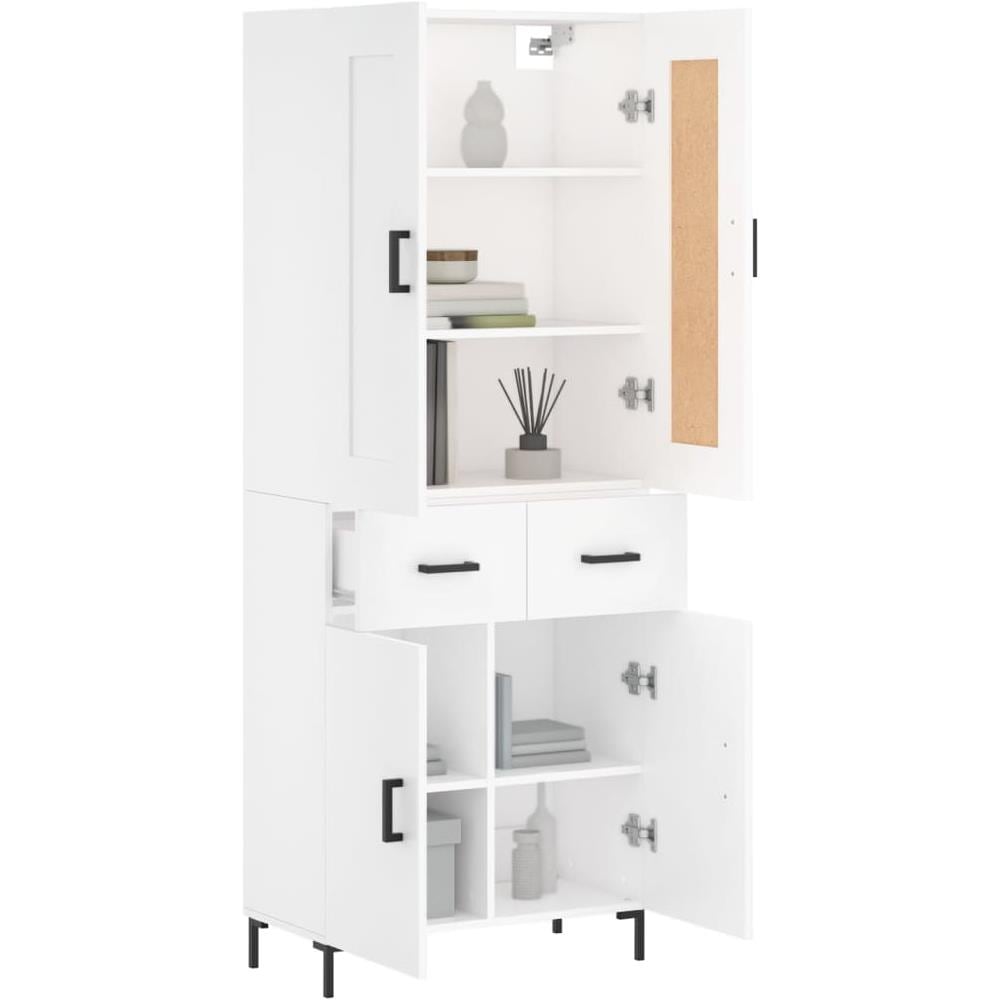 Credenza Bianca 69,5x34x180 Cm In Legno Multistrato - Foto 3