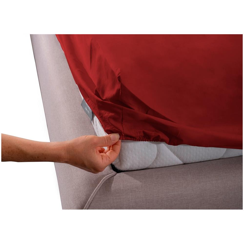 Lenzuolo Sotto Angoli Camper Roulotte 100% Cotone Tinta Unita Personalizzabile Matrimoniale Rosso - Foto 1