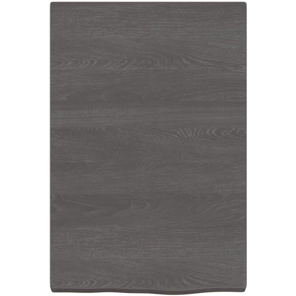 Ripiano Marrone Scuro 40x60x (2-4) cm Massello Rovere Trattato - Foto 2