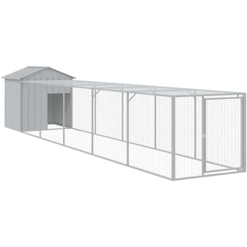 Pollaio Area Corsa Grigio Chiaro 117x609x123 Cm Acciaio Zincato - Foto 1