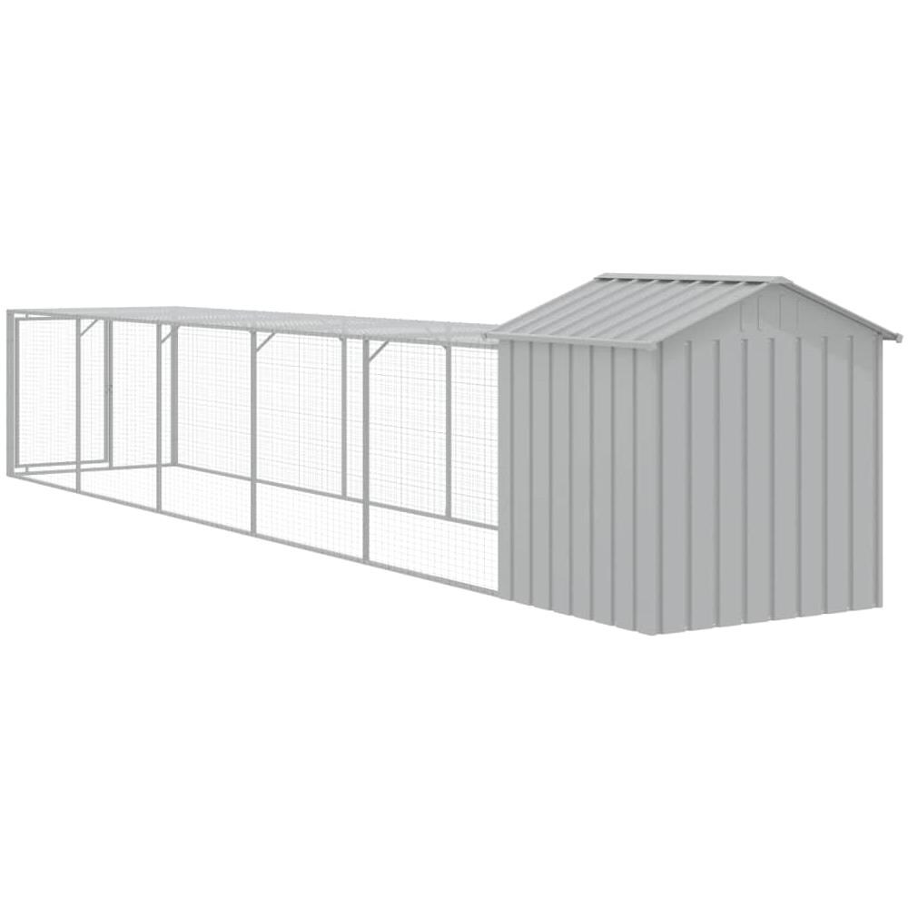 Pollaio Area Corsa Grigio Chiaro 117x609x123 Cm Acciaio Zincato - Foto 7