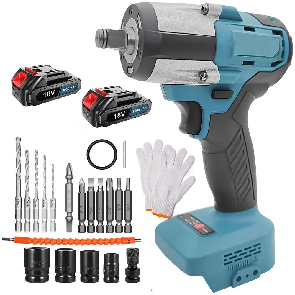 Avvitatore A Impulsi E Chiave A Impulsi Elettrico 2 In 1, Utensile Elettrico Portatile Multifunzione Senza Cavi - Foto 1