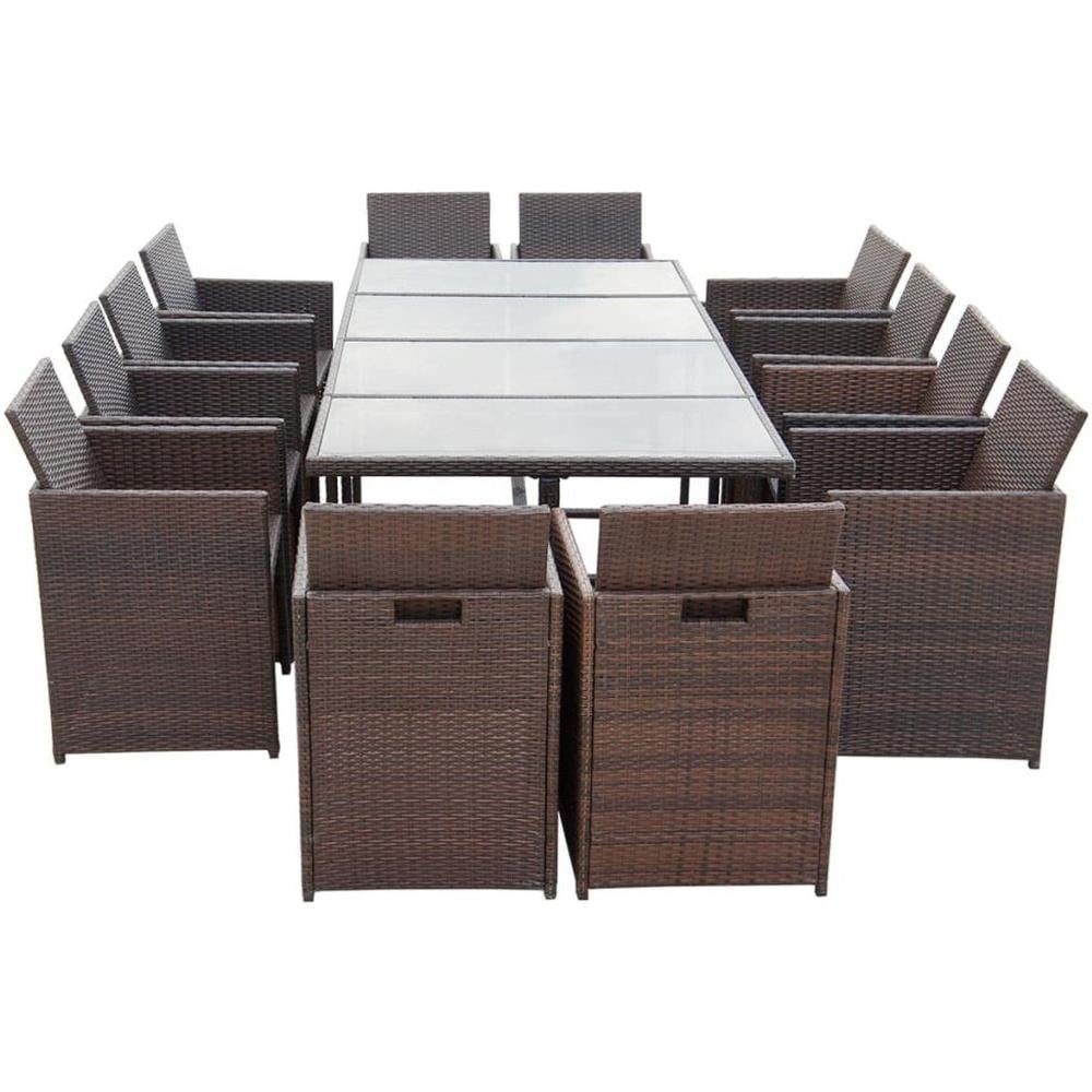 37 Pz Set Mobili Da Giardino In Polirattan Marrone - Foto 1