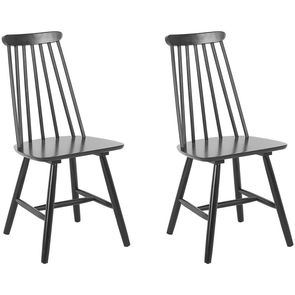 Set Di 2 Sedie Da Pranzo In Legno Nero Burbank - Foto 1