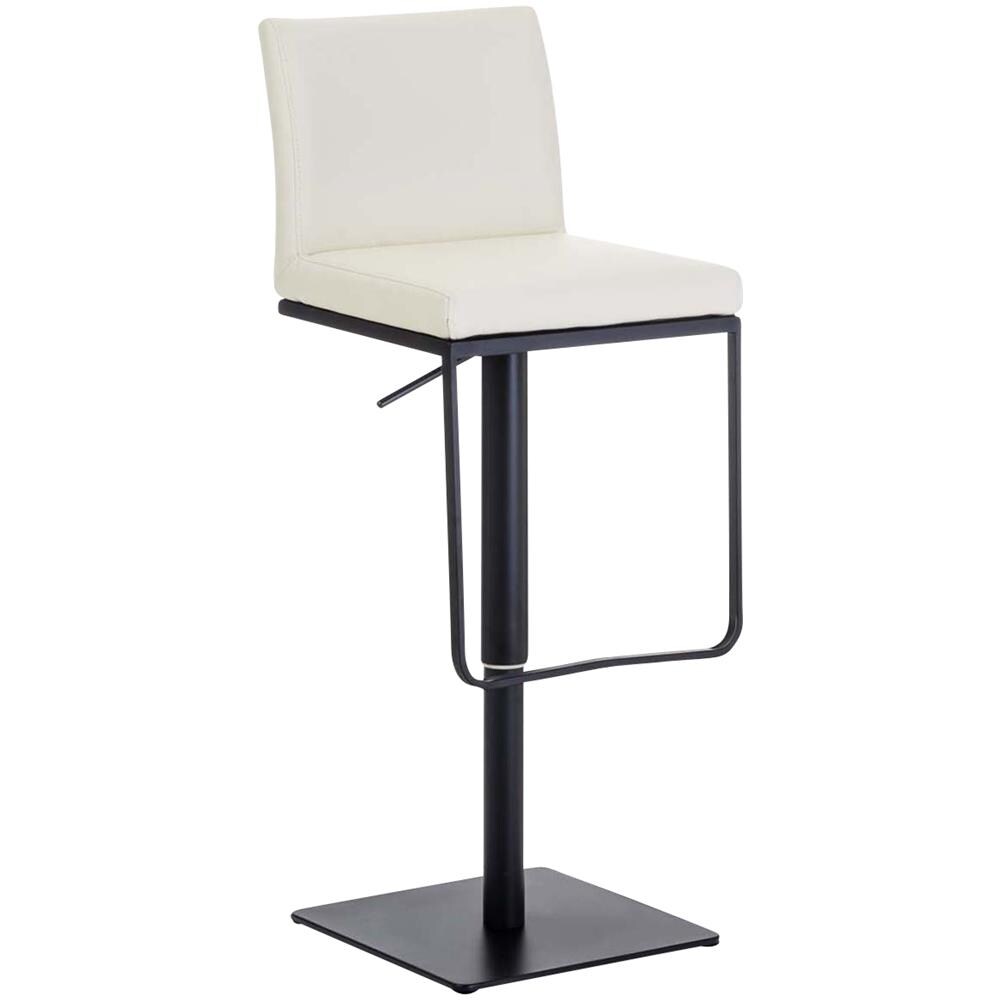 Sgabello Bar Panama in Similpelle E Metallo I Sgabello Alto Girevole E Regolabile 58-82 CM I Sedia Cucina Moderna Crema Metallo Nero Opaco - Foto 1