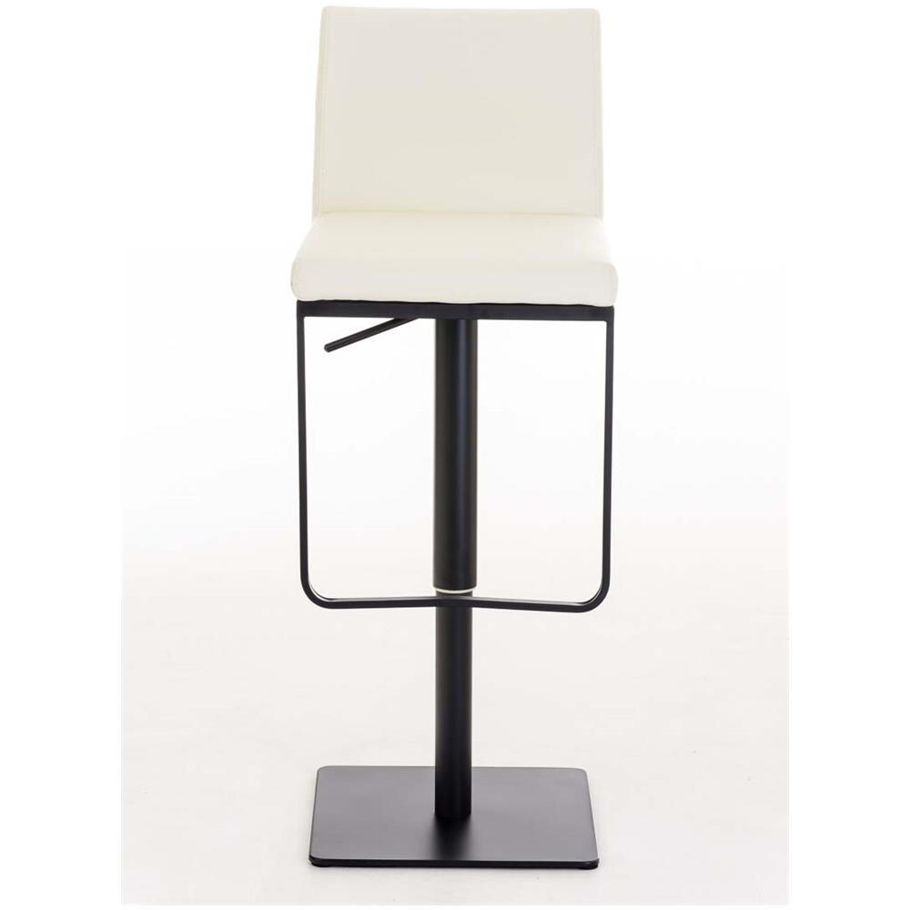 Sgabello Bar Panama in Similpelle E Metallo I Sgabello Alto Girevole E Regolabile 58-82 CM I Sedia Cucina Moderna Crema Metallo Nero Opaco - Foto 2