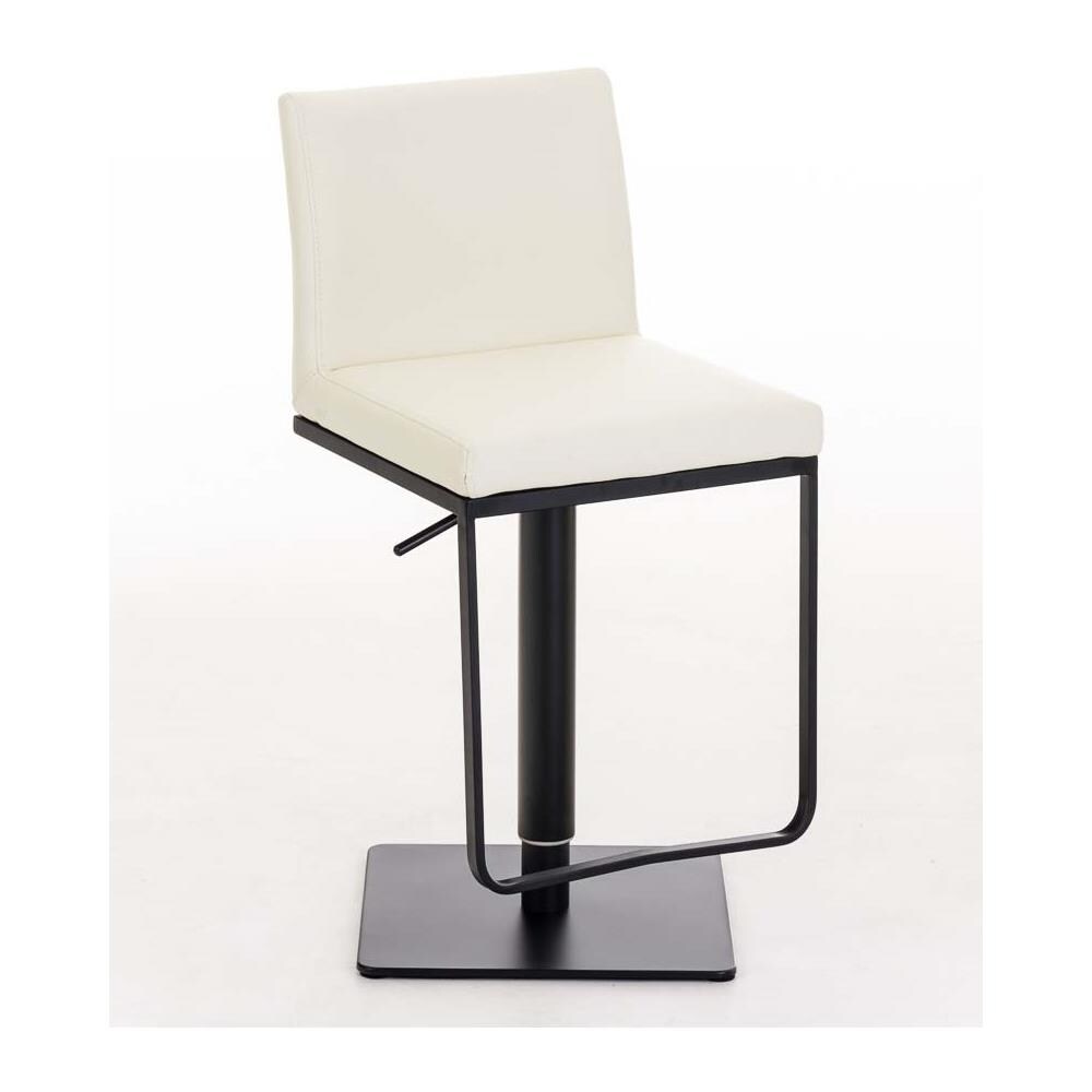 Sgabello Bar Panama in Similpelle E Metallo I Sgabello Alto Girevole E Regolabile 58-82 CM I Sedia Cucina Moderna Crema Metallo Nero Opaco - Foto 5