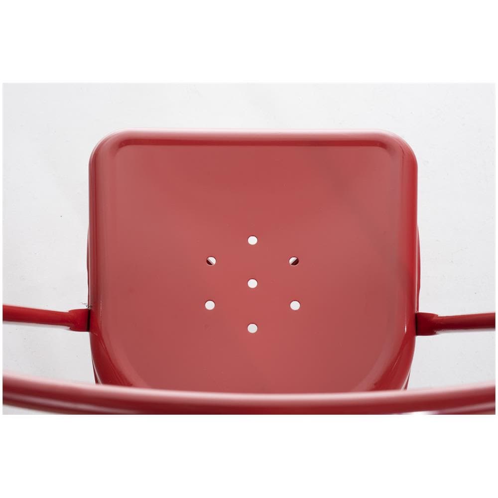 Sedia Impilabile in Metallo Benedikt - Sedia Bar o Cucina Stile Industria - Sedia Pranzo Design Scandinavo Laccata con Alto Schienale I Altezza Seduta 46 cm I Portata Max 200 kg Rosso - Foto 5