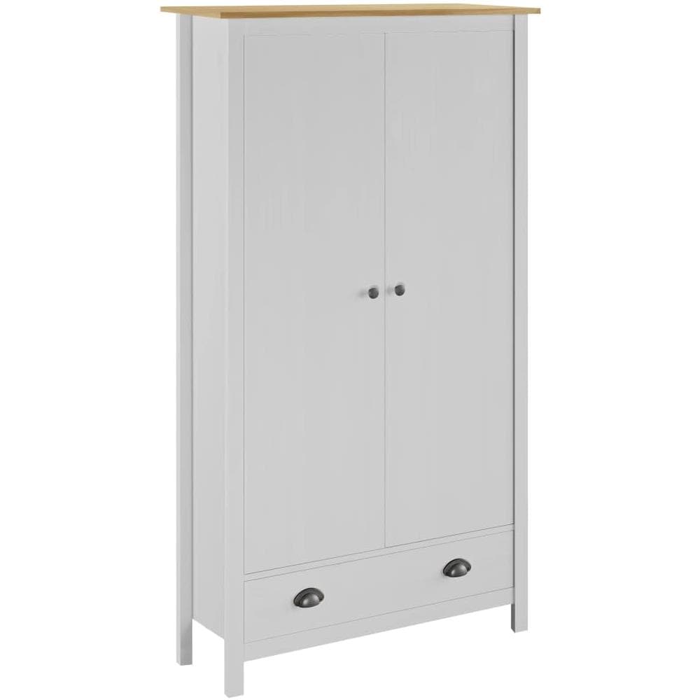 Armadio a 2 Ante Hill Bianco 89x50x170cm in Legno di Pino - Foto 1