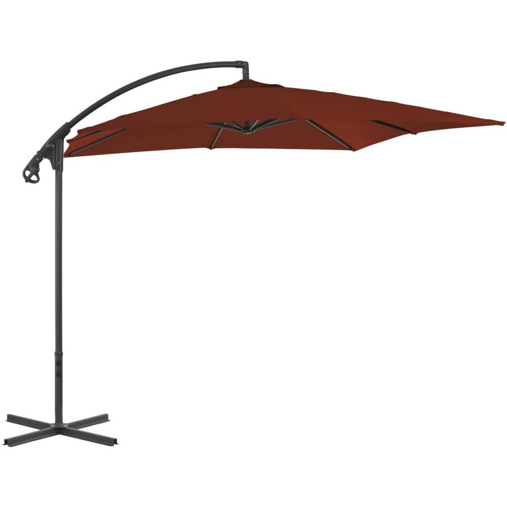 Ombrellone A Sbalzo Con Palo In Acciaio 250x250 Cm Terracotta - Foto 1