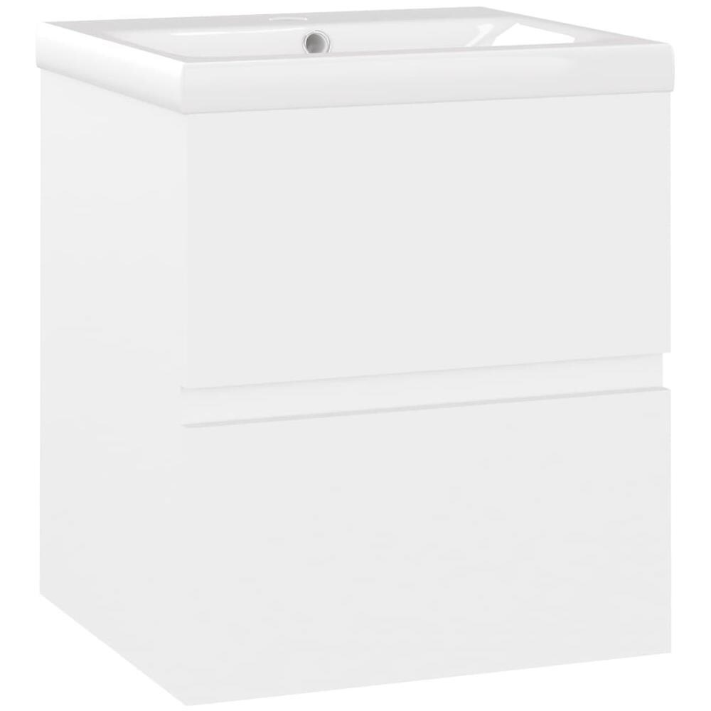 Mobile Bagno Con Lavabo Integrato Bianco In Truciolato - Foto 2