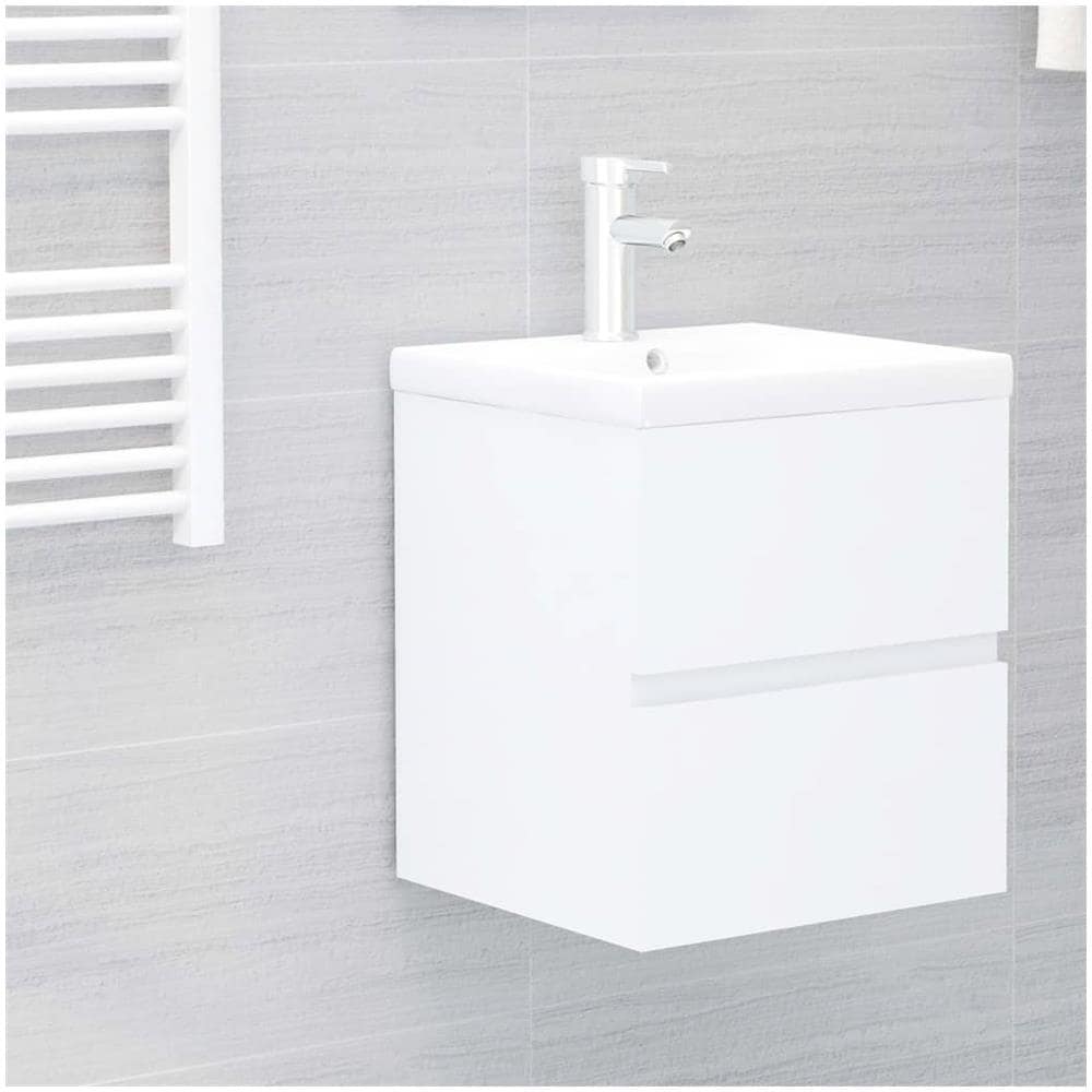 Mobile Bagno Con Lavabo Integrato Bianco In Truciolato - Foto 1