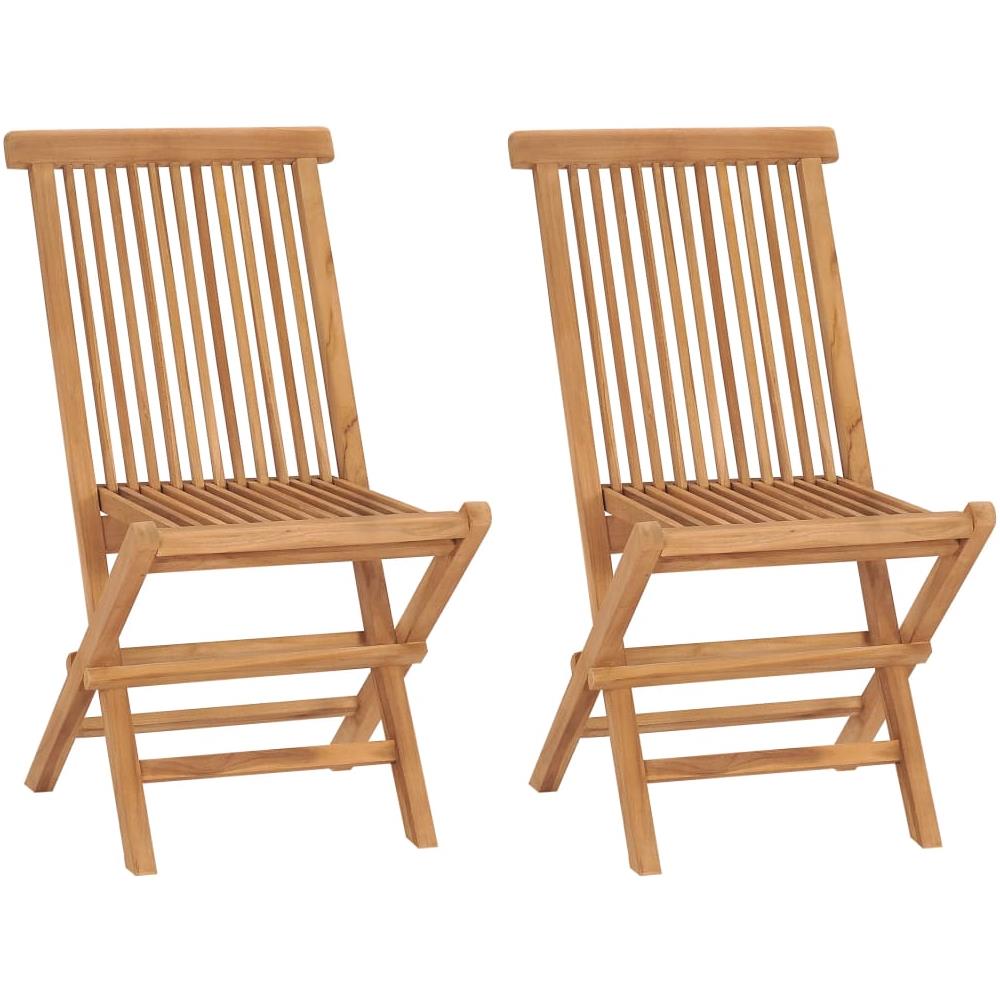 Sedie da Giardino Pieghevoli 2 pz in Legno Massello di Teak - Foto 1