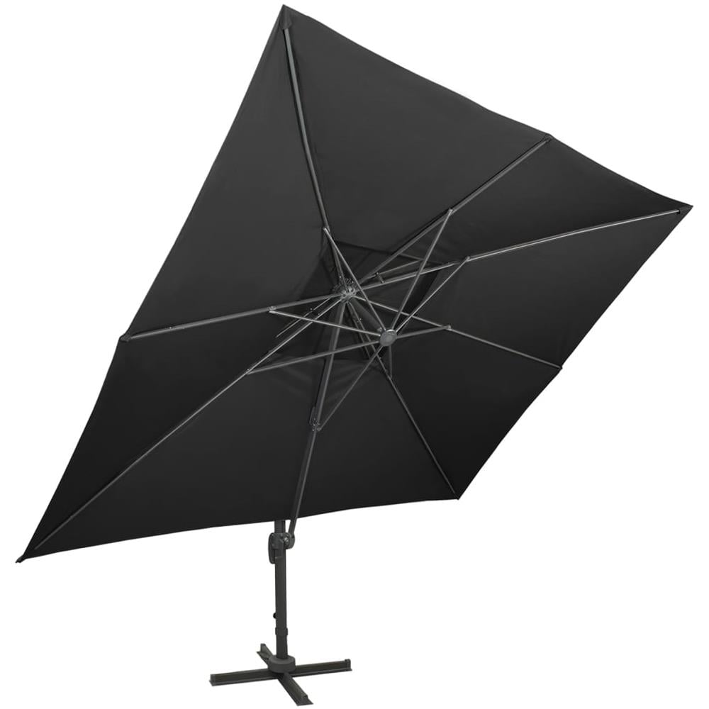Ombrellone a Sbalzo con Doppia Copertura 400x300 cm Nero - Foto 2