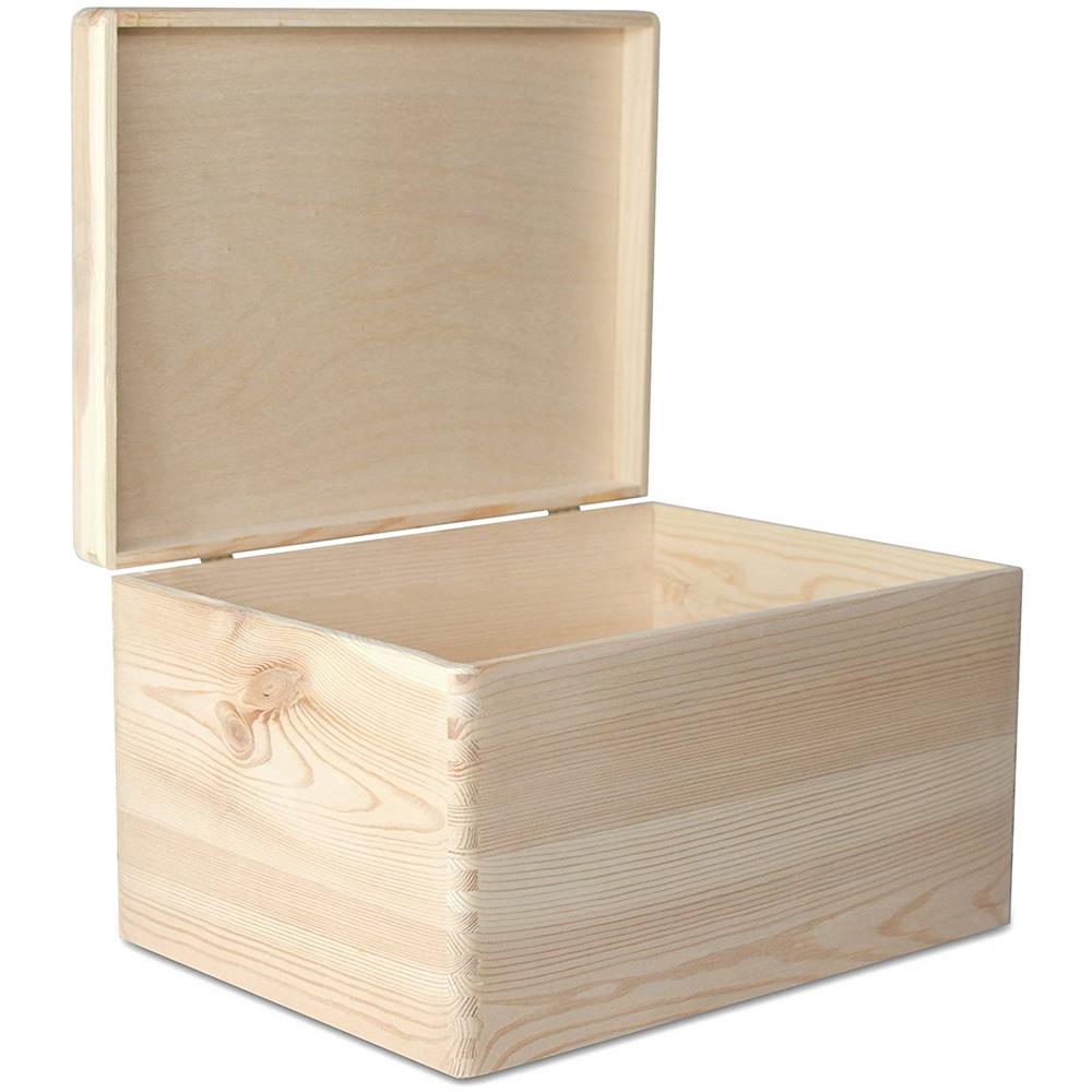 Xxl Grande Scatola Legno Con Coperchio | L40 X P30 X H24 Cm (+ / - 1) | Conteniore Per Documenti Attrezzi Portaoggetti Portagiochi Non Verniciato Da Decorare | Ruvido E Non Levigato - Foto 1