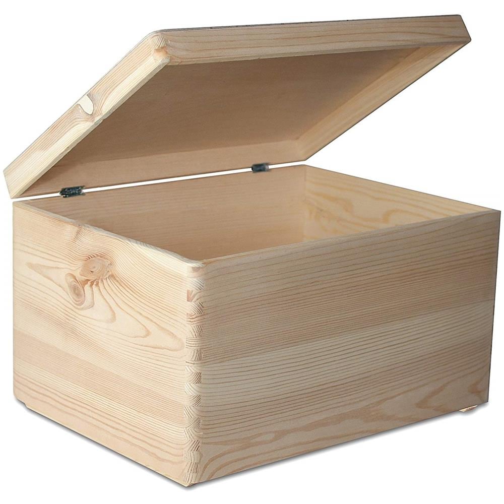 Xxl Grande Scatola Legno Con Coperchio | L40 X P30 X H24 Cm (+ / - 1) | Conteniore Per Documenti Attrezzi Portaoggetti Portagiochi Non Verniciato Da Decorare | Ruvido E Non Levigato - Foto 5