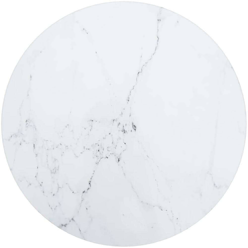 Piano Per Tavolo Bianco 30x0,8 Cm Vetro Temperato Aspetto Marmo - Foto 1