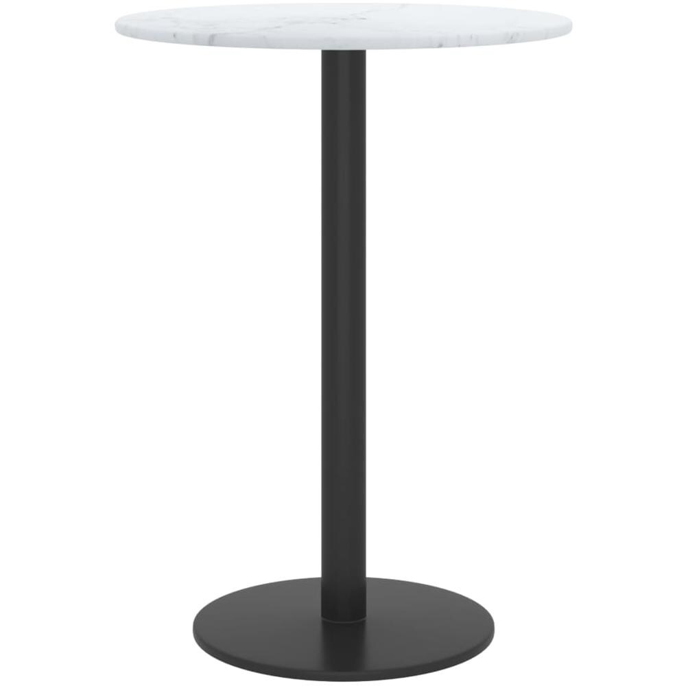 Piano Per Tavolo Bianco 30x0,8 Cm Vetro Temperato Aspetto Marmo - Foto 2