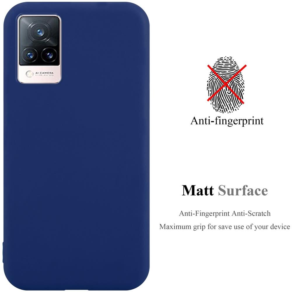 Custodia Compatibile Con Vivo V21 4g / 5g In Candy Blu Scuro - Coperchio Protettivo In Silicone Tpu Flessibile - Foto 2