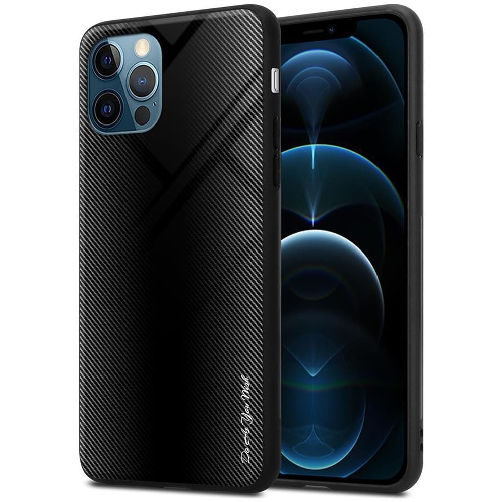 Custodia Compatibile Con Apple Iphone 13 Pro Max - Ottica A Strisce In Opale Nero - Coperchio Protettivo In Vetro Temperato E Silicone Tpu - Foto 1