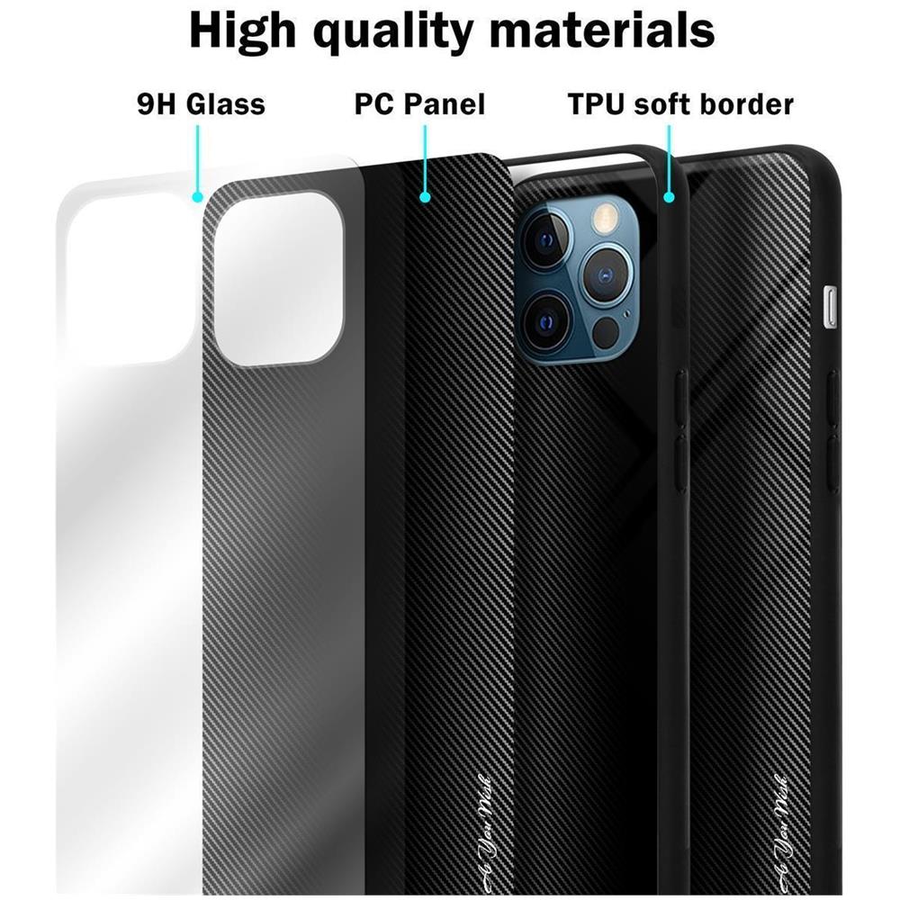 Custodia Compatibile Con Apple Iphone 13 Pro Max - Ottica A Strisce In Opale Nero - Coperchio Protettivo In Vetro Temperato E Silicone Tpu - Foto 7