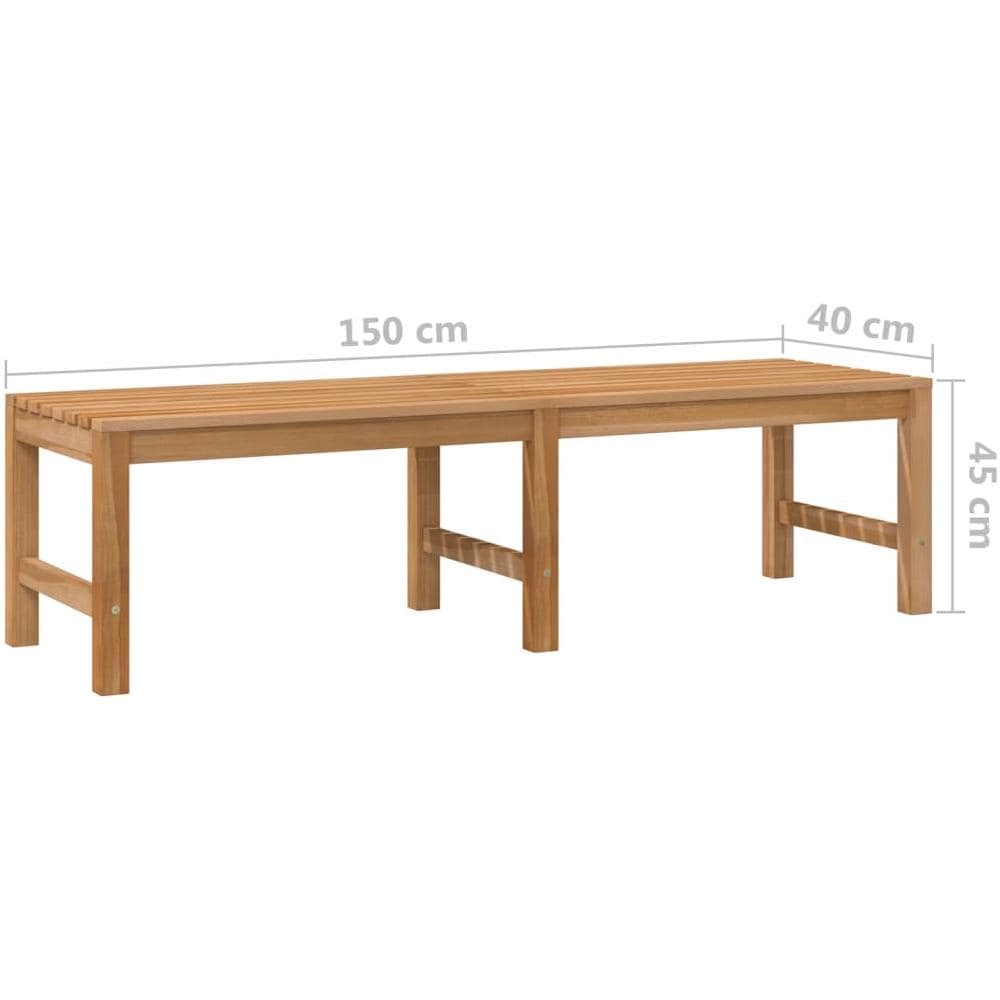 Panchina da Giardino 150 cm in Legno Massello di Teak - Foto 2