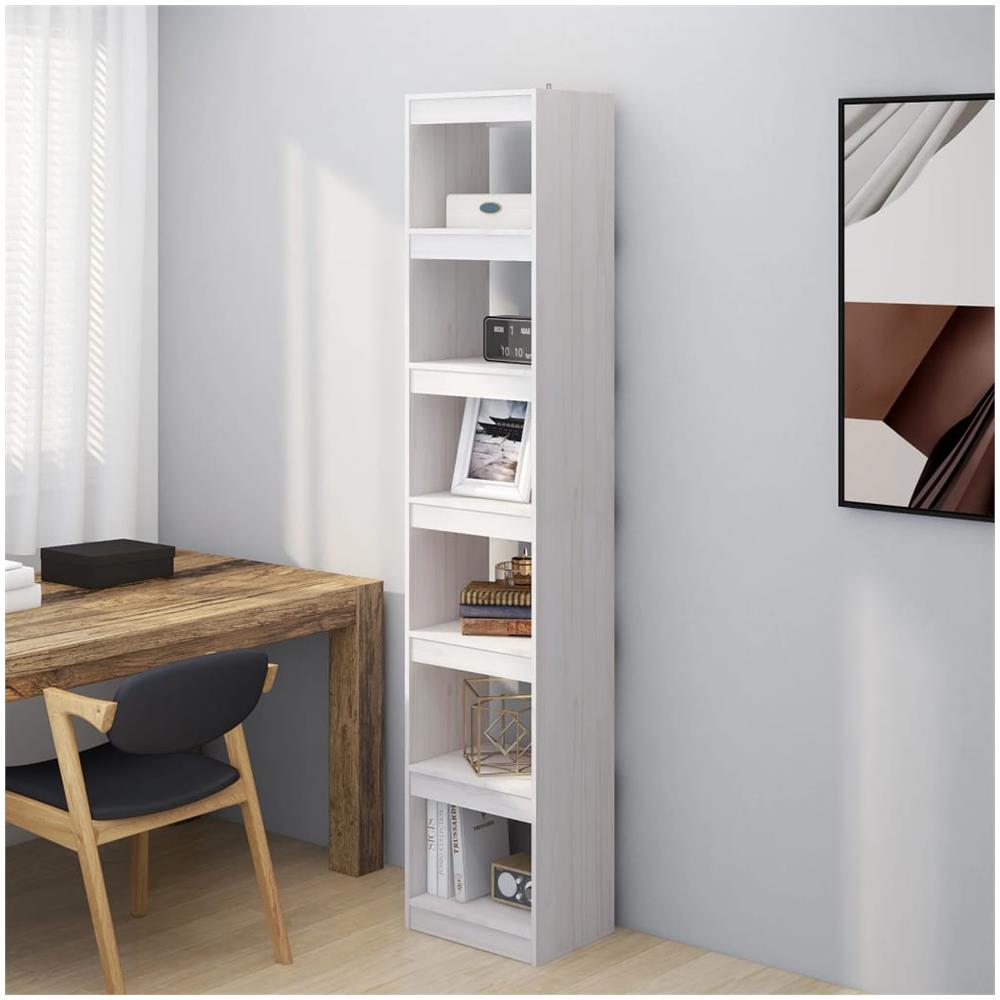 Libreria /divisorio Bianco 40x30x199cm In Legno Massello Di Pino - Foto 1