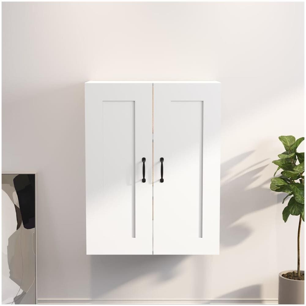 Armadietto Pensile A Parete Bianco 69,5x32,5x90 Cm - Foto 1