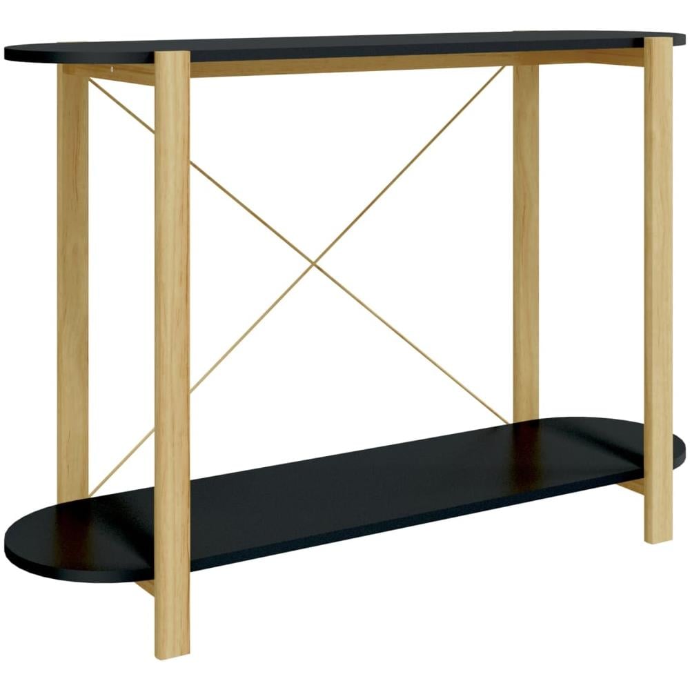 Tavolino Consolle Nero 110x38x75 Cm In Legno Multistrato - Foto 2
