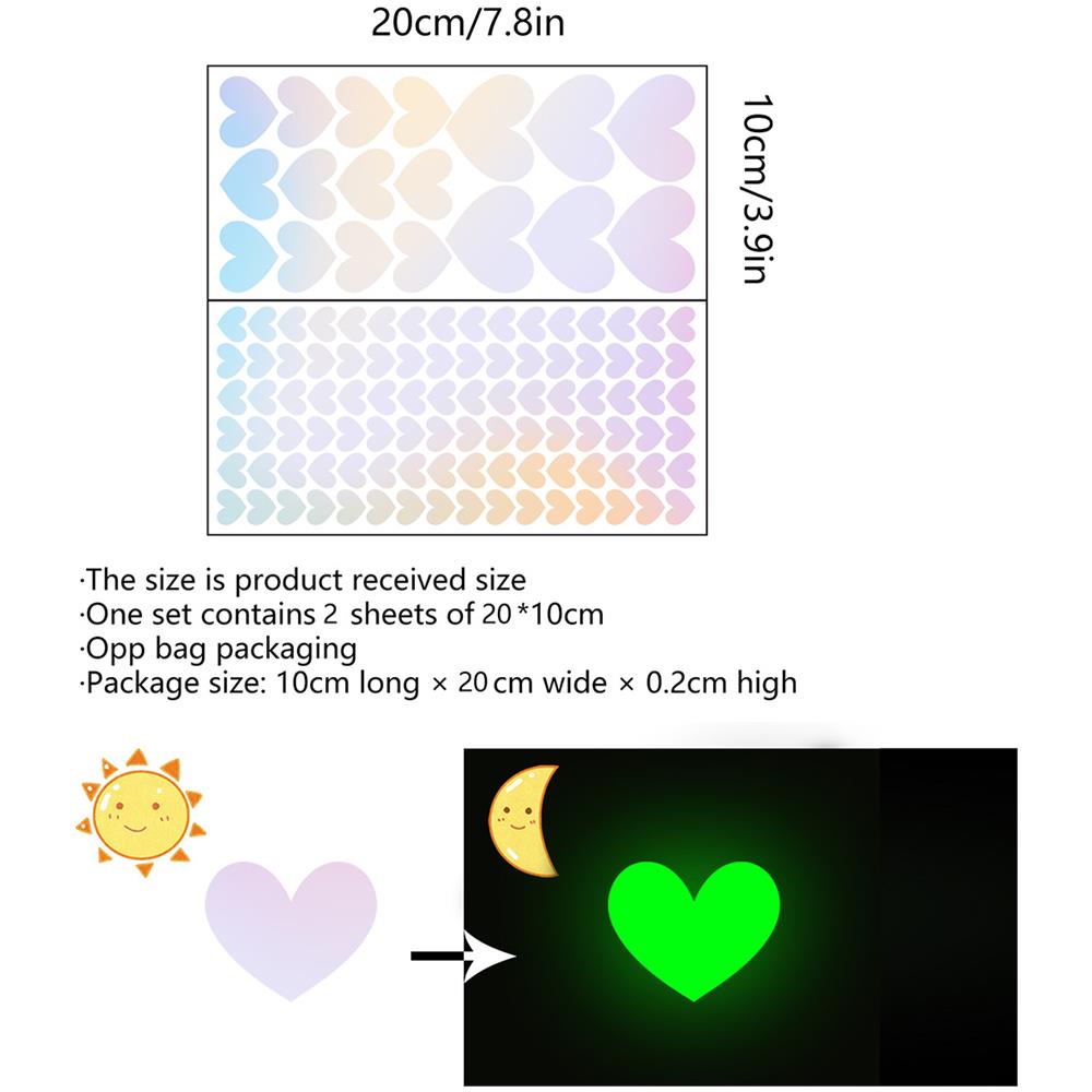 Adesivi Con Cuori Che Si Illuminano Al Buio, 2 Fogli - Foto 7
