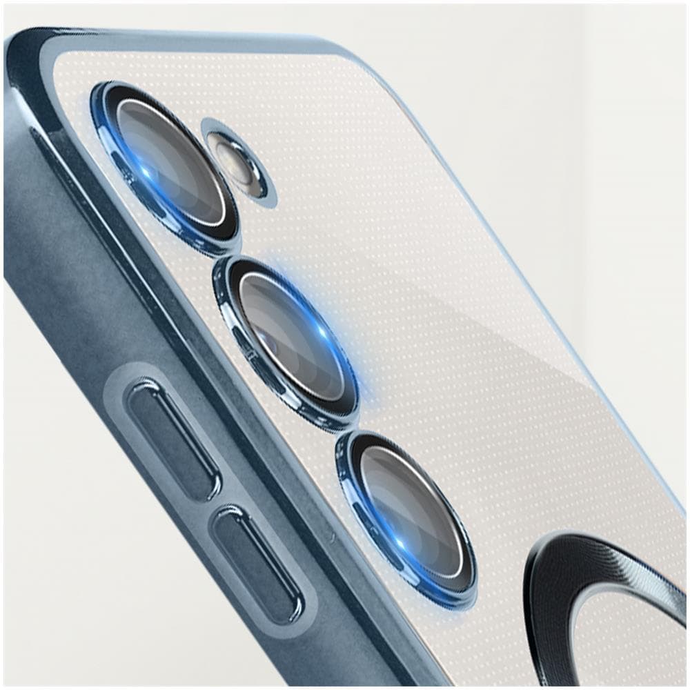 Cover Magsafe Per Samsung S23 Plus Con Protezione Fotocamera Trasparente / Blu - Foto 5