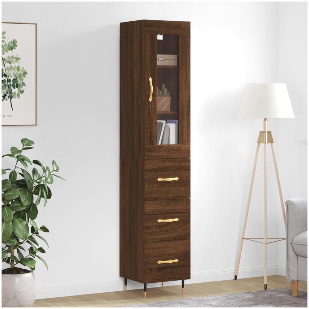 VidaXL Credenza Rovere Marrone 30x30x70 Cm In Legno Multistrato - Resistente E Compatta - 3
