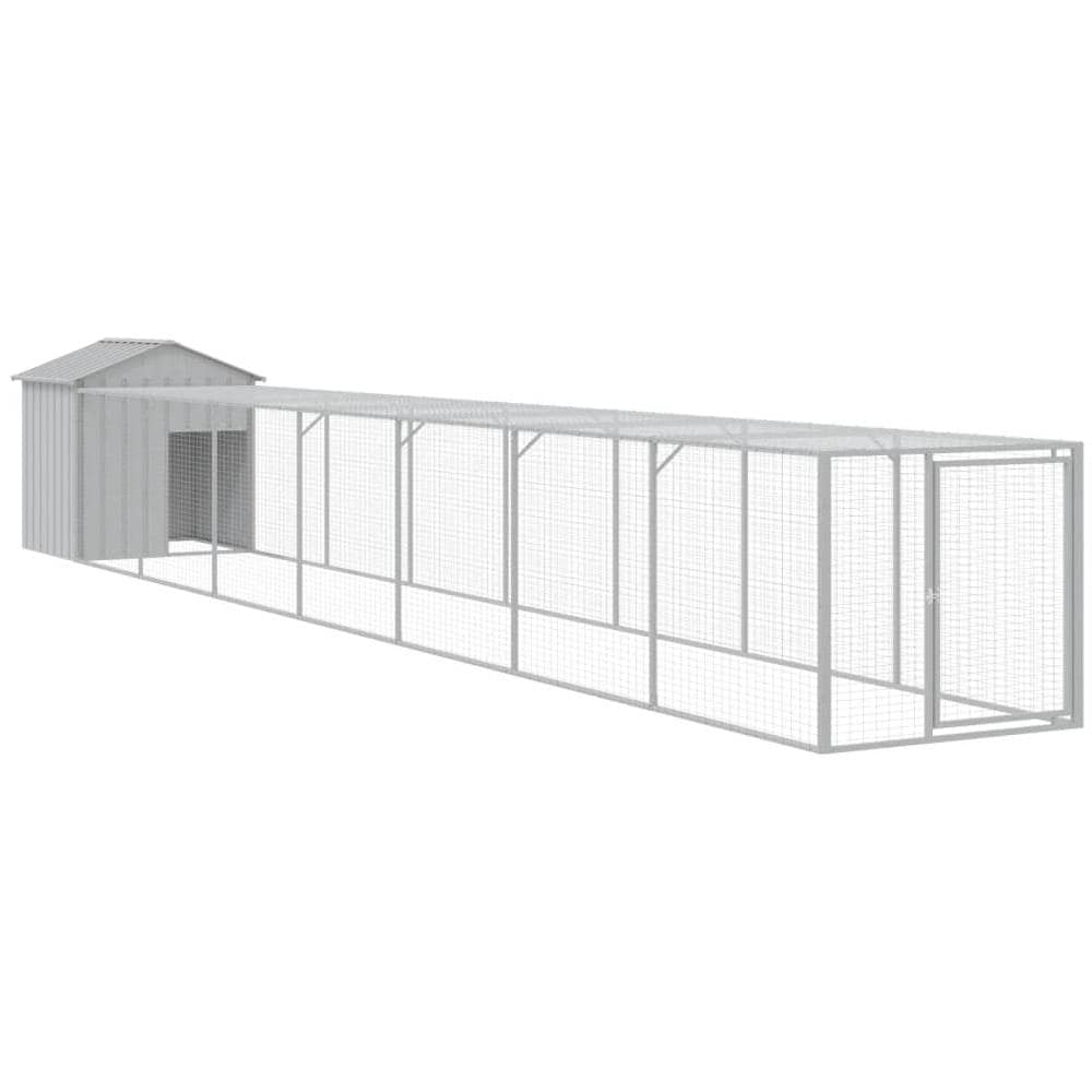 Pollaio Area Corsa Grigio Chiaro 117x813x123 Cm Acciaio Zincato - Foto 1