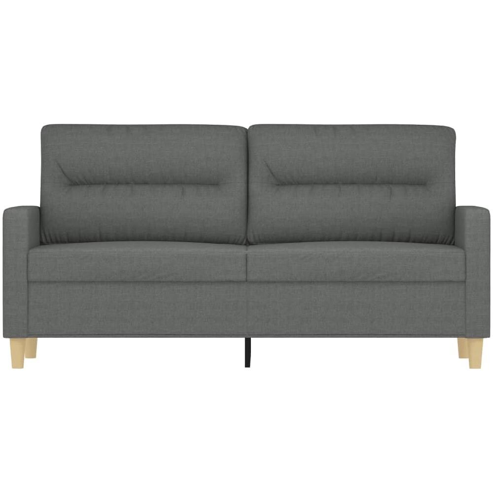 Divano A 2 Posti Grigio Scuro 140 Cm In Tessuto - Foto 3