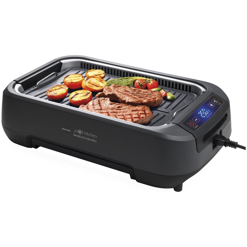 Griglia Just Kitchen 849 Smokeless Fan Grill Potenza 1500W Elimina i Fumi di Cottura Azionando la Potente Ventola con Doppio Sistema Filtrante - Foto 2