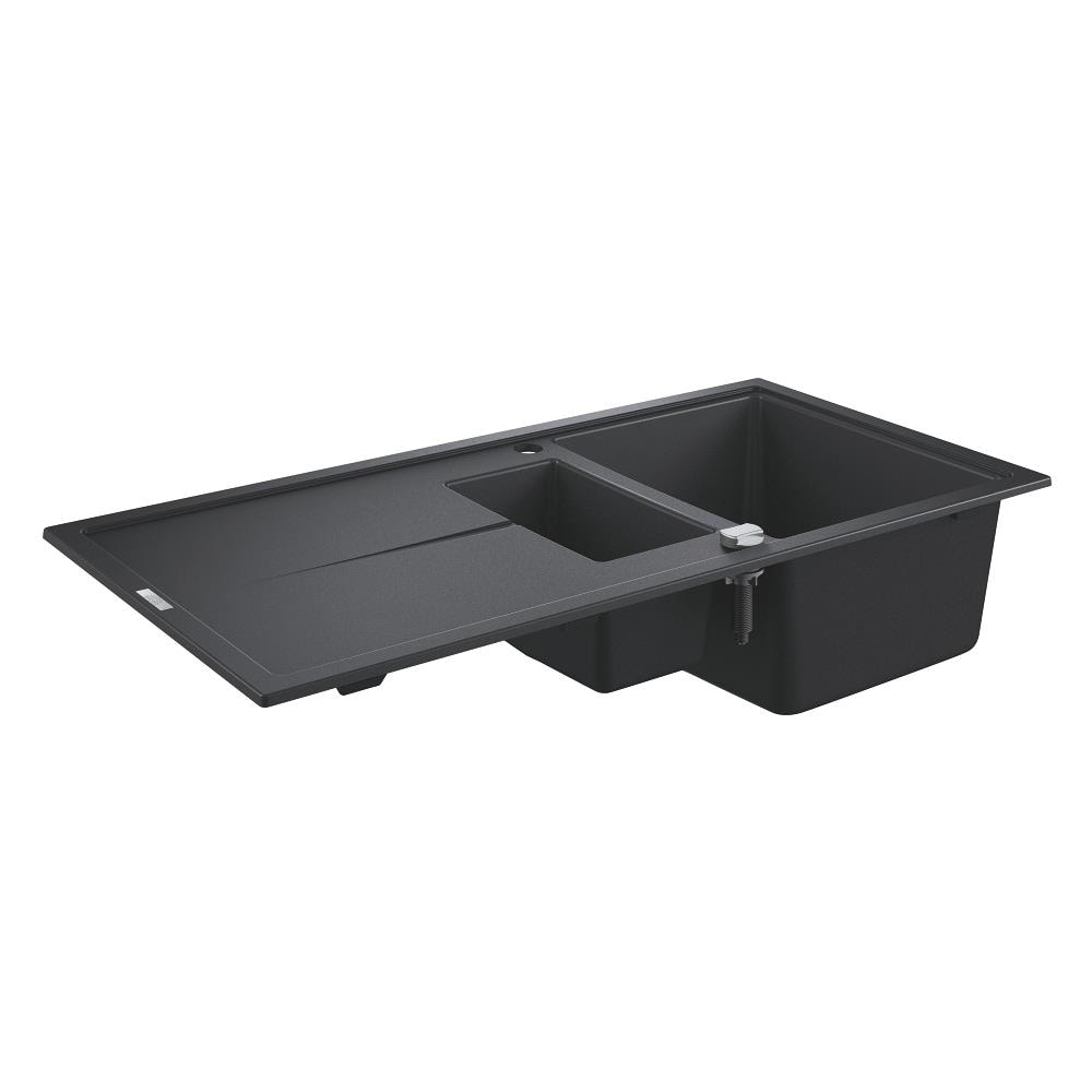 Lavello Soprapiano Rettangolare 31642AP0 con 2 Vasche Gocciolatoio Colore Nero - Foto 1