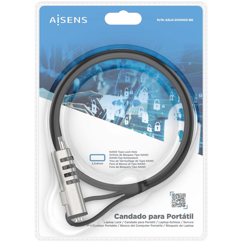 ASLK-D50N05-BK cavo di sicurezza Nero 1,5 m - Foto 7