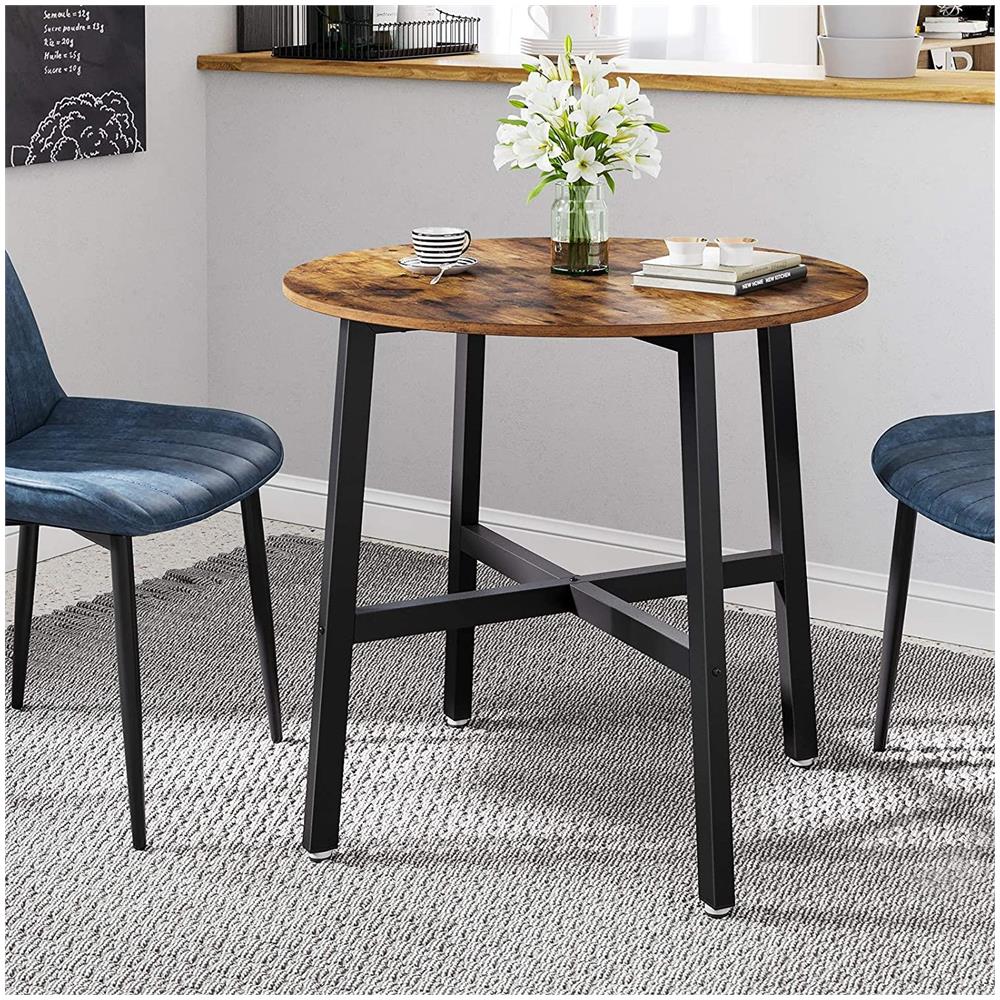 ROUND TABLE Tavolo rotondo in acciaio marrone rustico 80x75 cm - Foto 2