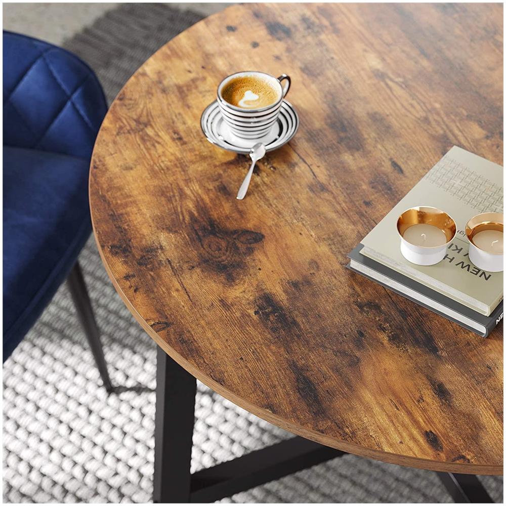 ROUND TABLE Tavolo rotondo in acciaio marrone rustico 80x75 cm - Foto 5