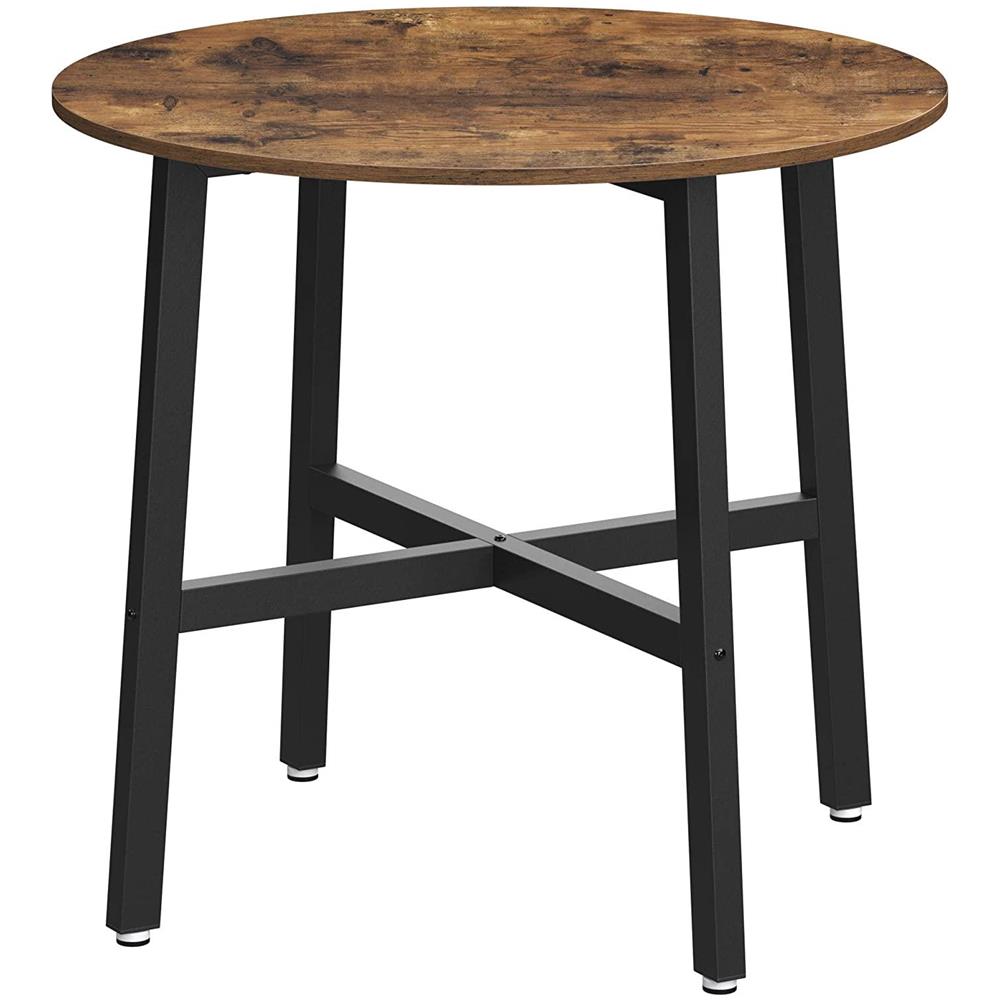 ROUND TABLE Tavolo rotondo in acciaio marrone rustico 80x75 cm - Foto 1