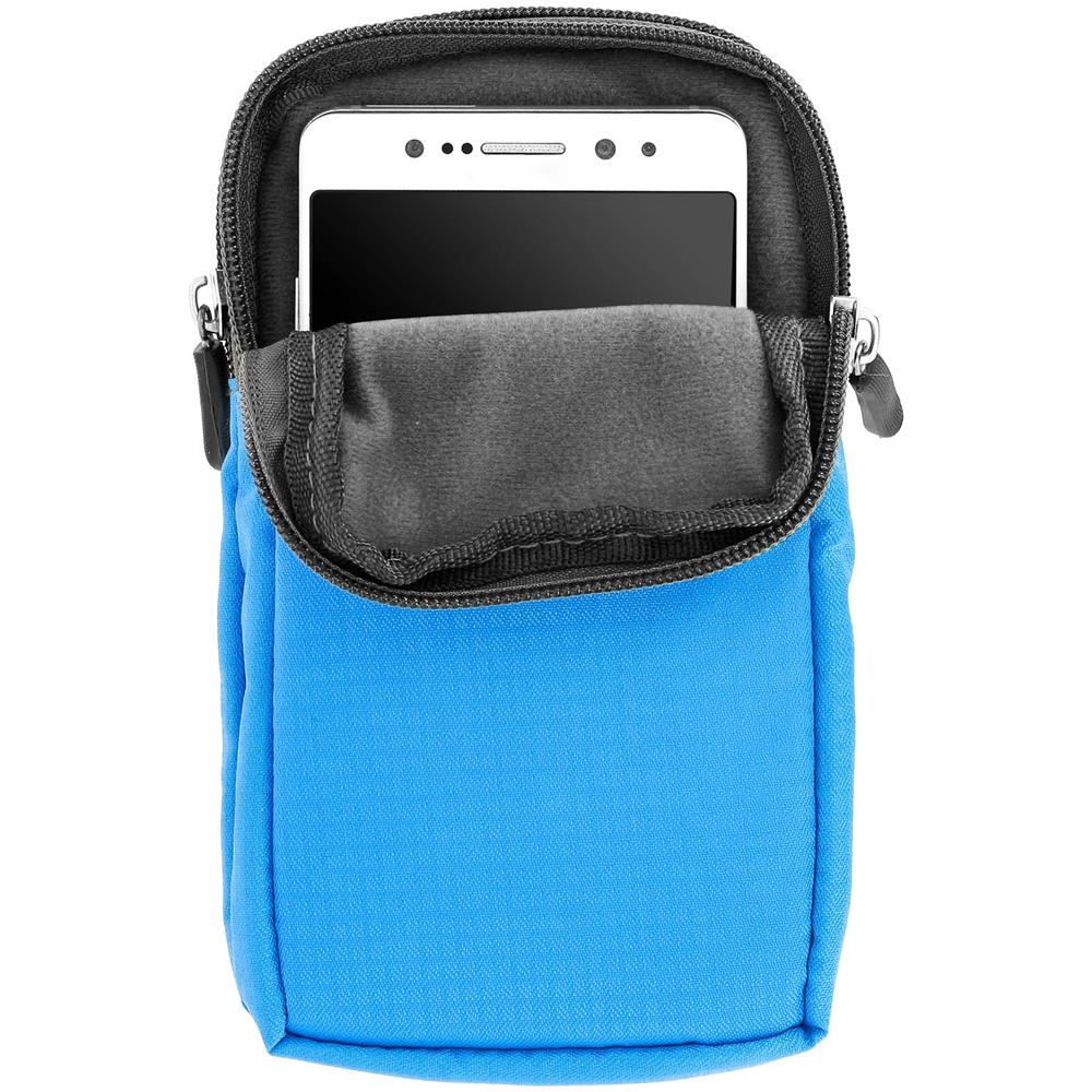 Borsello A Tracolla Multitasche In Nylon Impermeabile - Azzurro - Foto 2