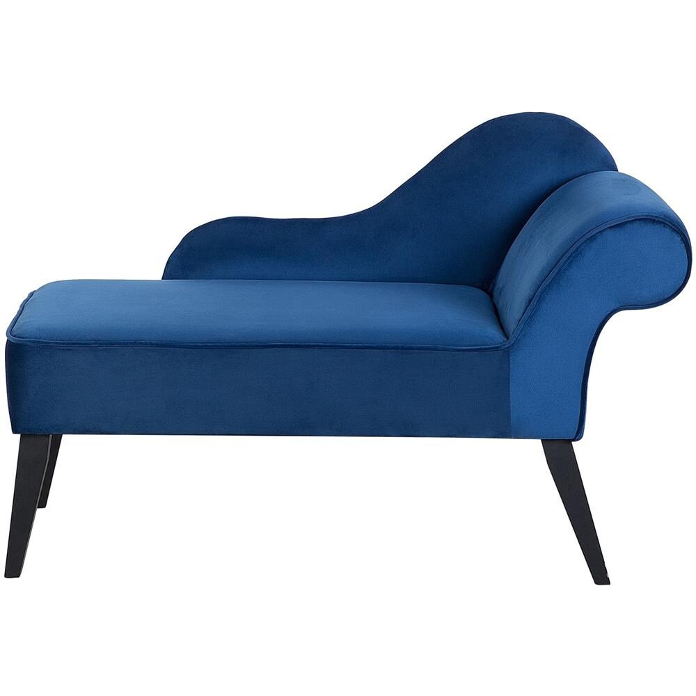 Chaise Longue In Tessuto Velluto Blu Cobalto Lato Destro Biarritz - Foto 1