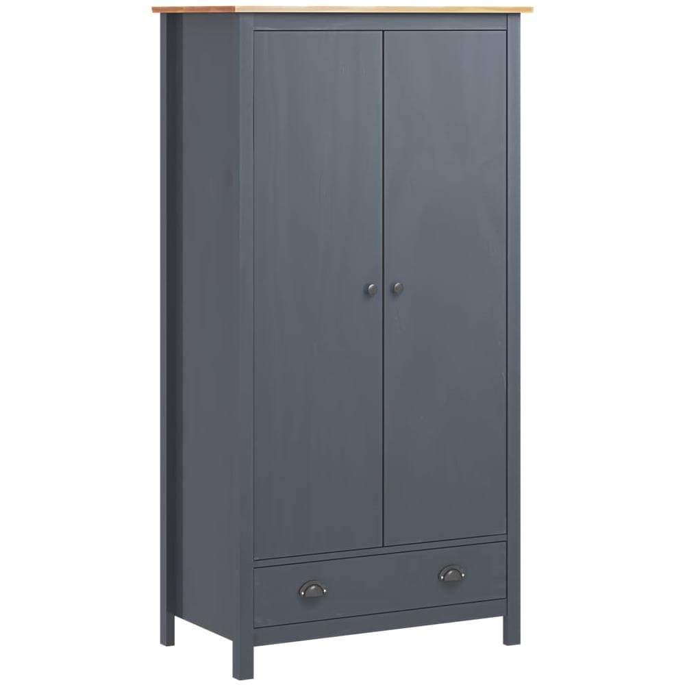 Armadio a 2 Ante Hill Grigio 89x50x170 cm in Legno di Pino - Foto 1