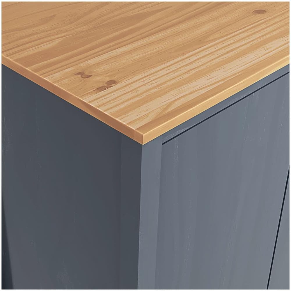 Armadio a 2 Ante Hill Grigio 89x50x170 cm in Legno di Pino - Foto 2