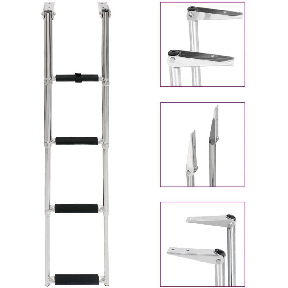 Scaletta Di Imbarco Pieghevole A 4 Gradini In Acciaio Inox - Foto 1