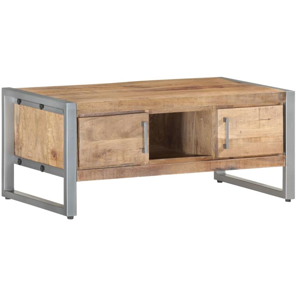 Tavolino Da Salotto 95x50x40 Cm In Legno Di Mango Grezzo - Foto 1
