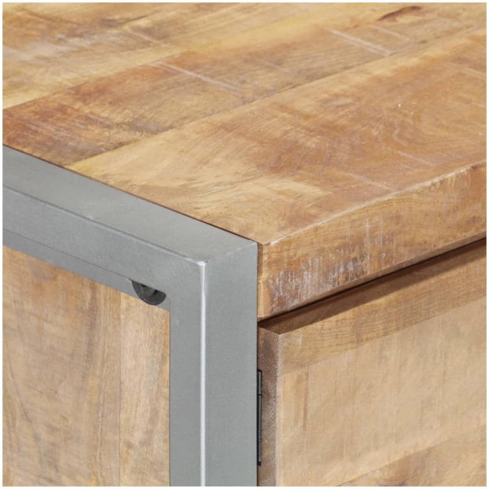Tavolino Da Salotto 95x50x40 Cm In Legno Di Mango Grezzo - Foto 2