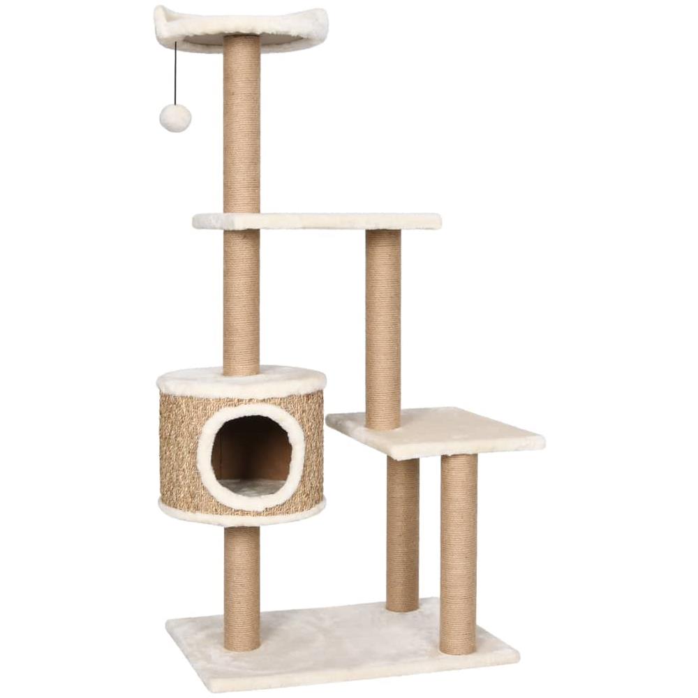 Albero per Gatti con Palo Tiragraffi 123 cm in Giunco - Foto 2