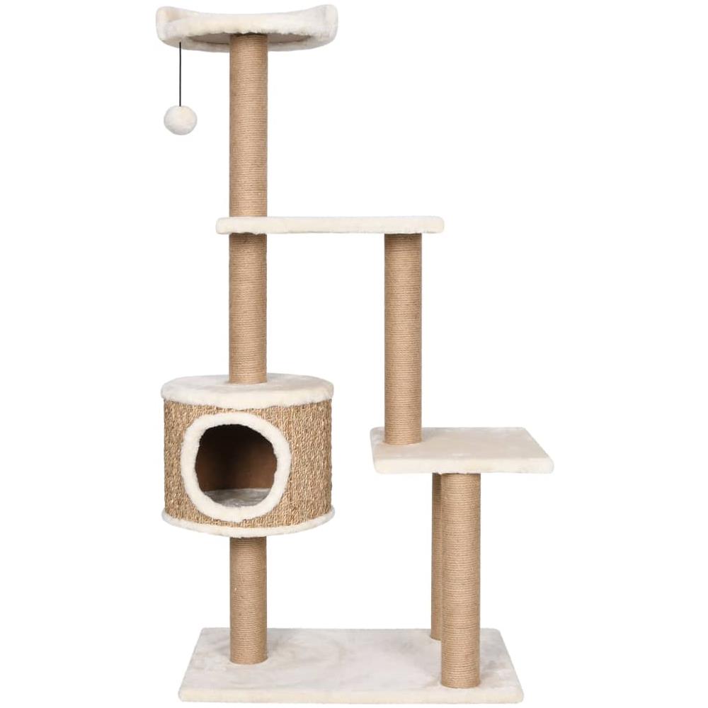 Albero per Gatti con Palo Tiragraffi 123 cm in Giunco - Foto 3
