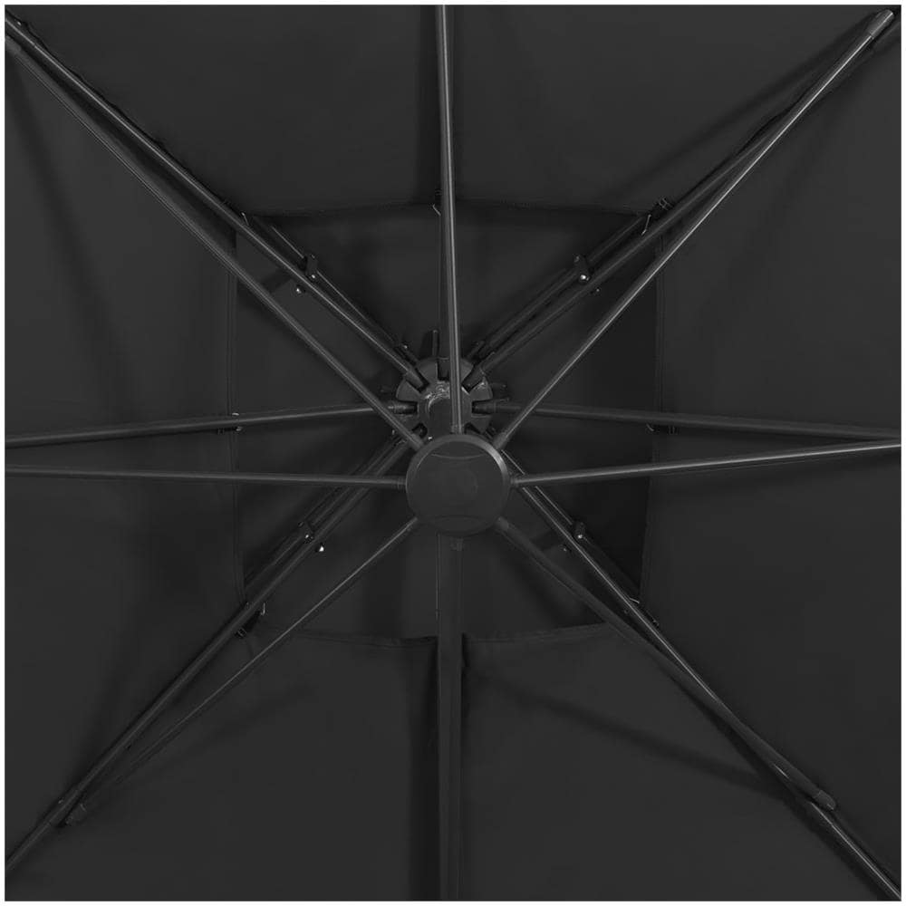 Ombrellone a Sbalzo con Doppia Copertura 300x300 cm Nero - Foto 2